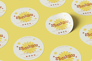 Retro Thank You Sticker