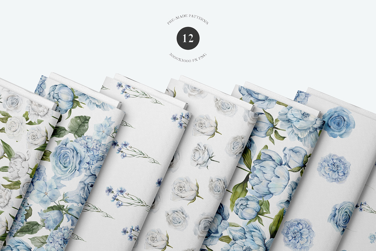 Airy Blue Watercolor Collection, an Object Graphic by Kaleriia (Photo 11 of 13)