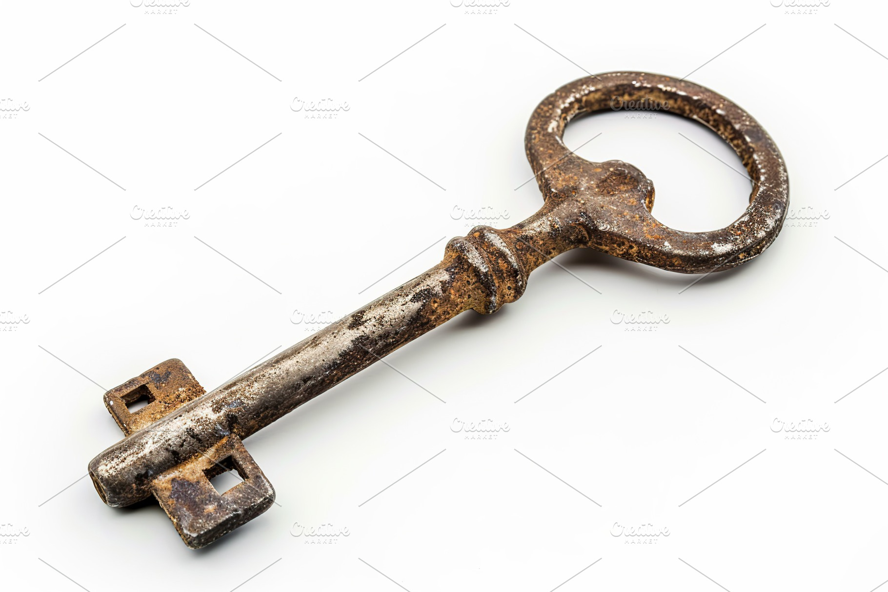 Old retro key isolated on white background, an Abstract Photo by AlyaAnd