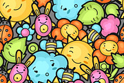 Seamless kawaii child patterns., a Pattern Graphic by incomible (Thumbnail 2 of 3)
