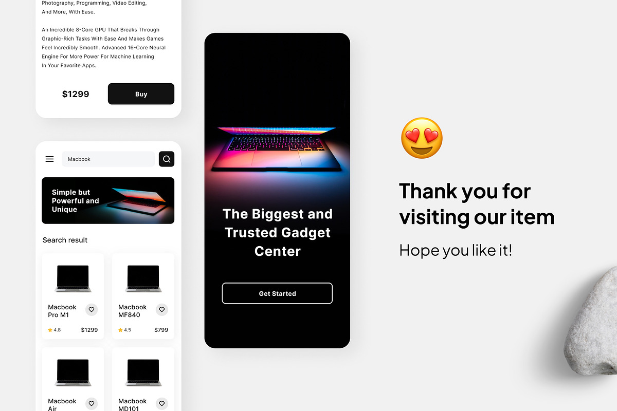 Nuku - Gadget Shop Mobile App, an UI Kit Template by Panen Creative (Photo 3 of 3)