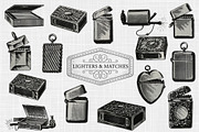 Lighters & Matches Vintage Clip Art, an Object Illustration by Patterns for Dessert (Thumbnail 1 of 5)