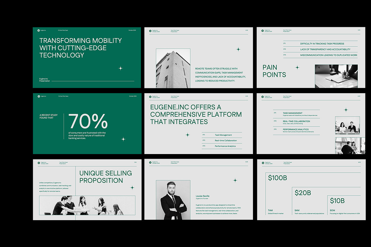 Green Tech Pitch Deck PowerPoint, a Presentation Template by Neermana (Photo 2 of 4)