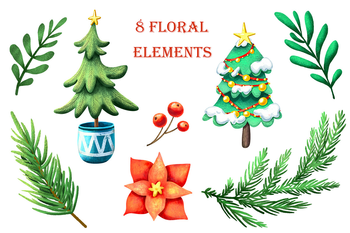 Christmas Story - Clipart Set, an Illustration by Mashamashastu (Photo 5 of 13)