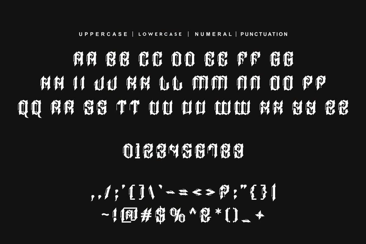 Jewal Glasmor - Tattoo Font, a Blackletter Font by QR Design Studio (Photo 7 of 14)