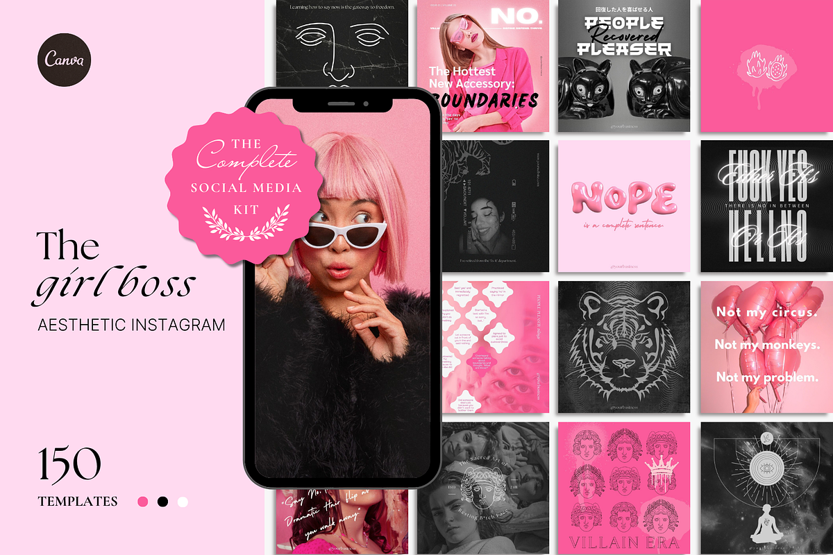 The Girl Boss Social Media Bundle, a Social Media Template by The Flossy Finch (Photo 1 of 14)