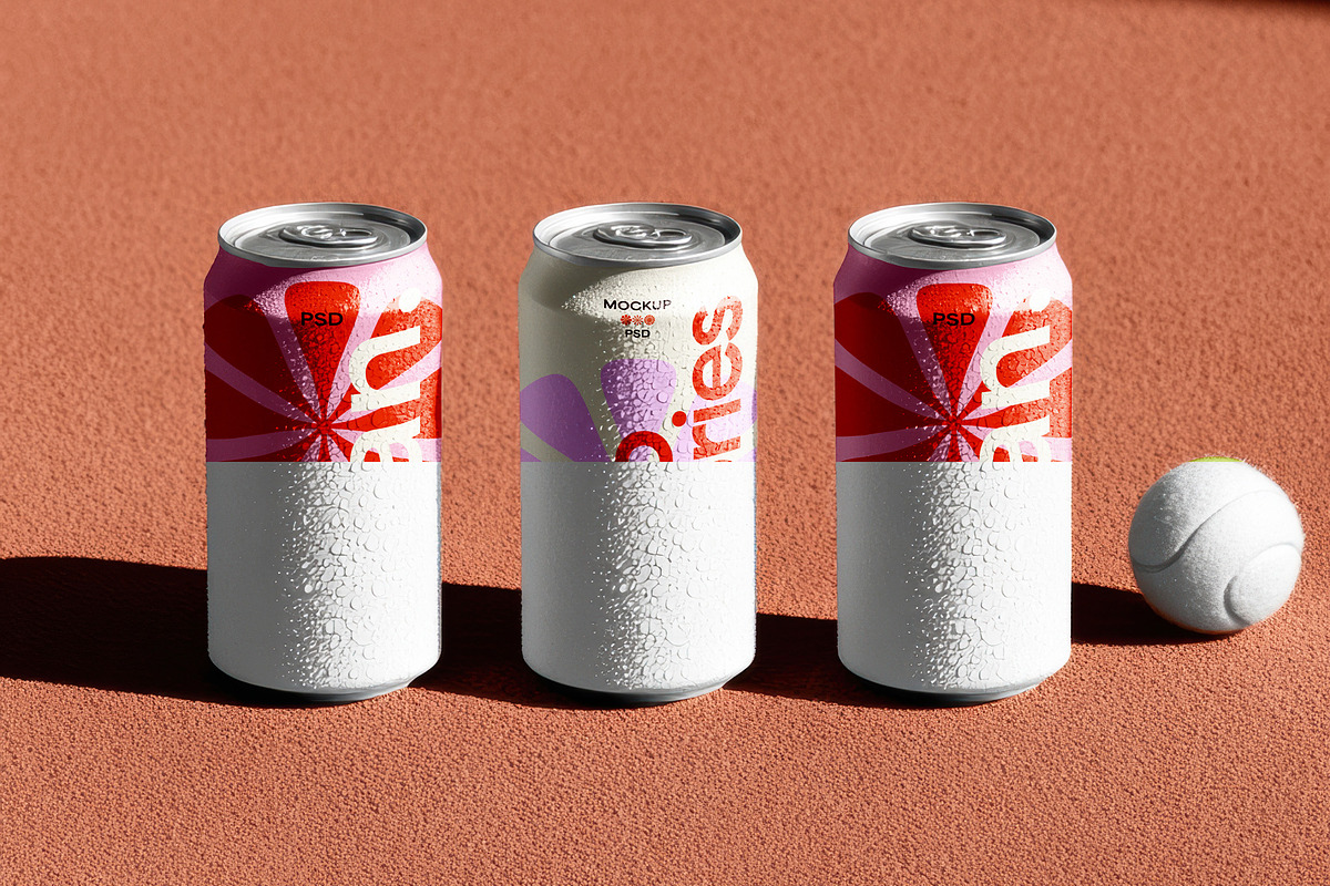 Soda Can Mockup Set, a Packaging Mockup by Mego-studio (Photo 9 of 11)