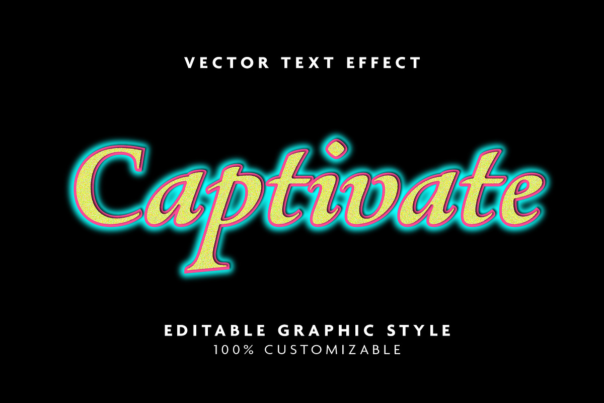 Neon Glow Retro Text Effect
