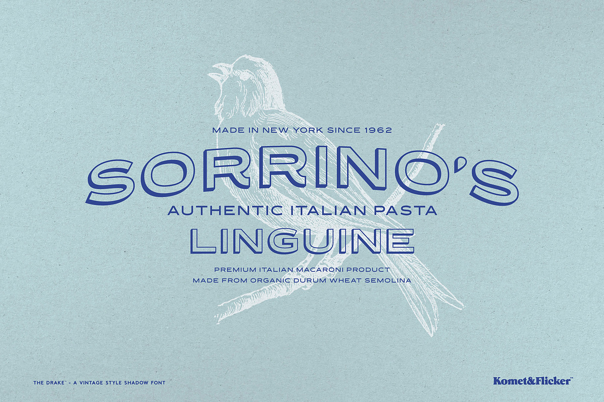 The Drake - A Vintage Shadow Font, a Sans Serif Font by Komet & Flicker (Photo 6 of 14)