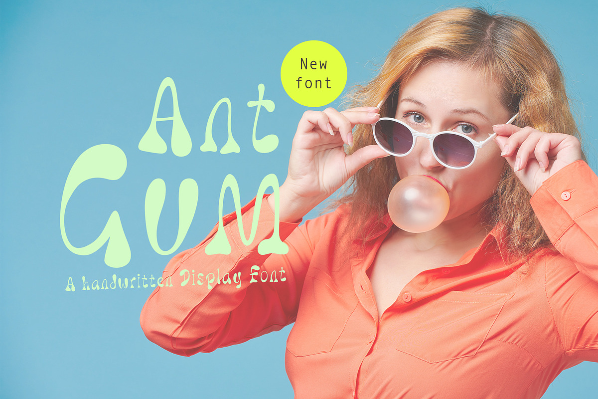 Ant Gum a Handwritten Display Font, a Handwritten Font by Tera Asset Garage (Photo 1 of 9)