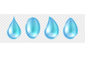 Water drops. Blue aqua drop, an Illustration by YummyBuum