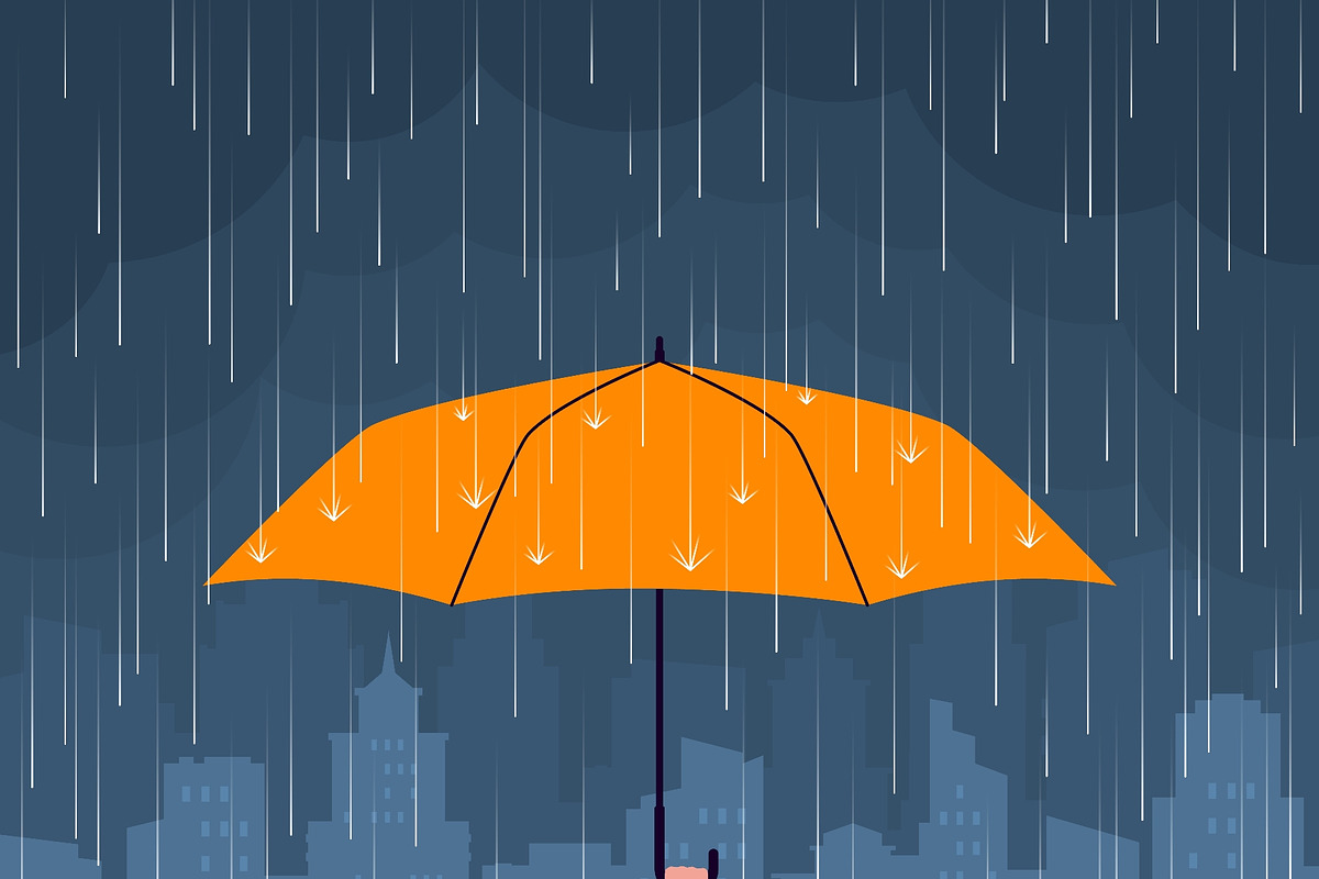 People protect from rain. Hand holds, an Object Illustration by YummyBuum (Photo 3 of 3)