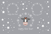 Christmas Cow face svg clipart, an Object Graphic by KupalinaArt (Thumbnail 3 of 6)