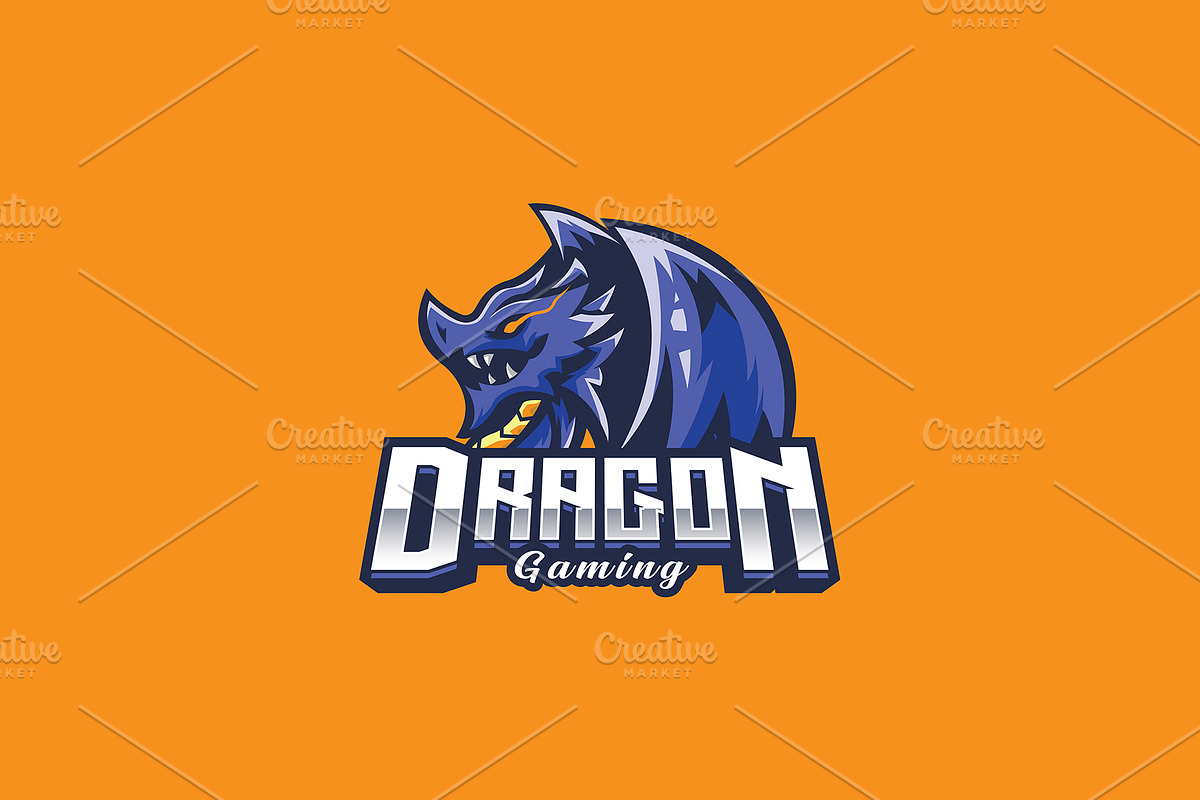 Dragon Mascot Logo Template, a Branding & Logo Template by HasnainGFX (Photo 2 of 3)