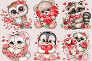 Valentine Animals Clipart Bundle, a Seasonal Illustration by SVGArt (Thumbnail 2 of 5)