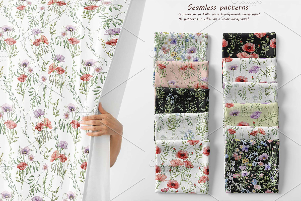 Watercolor Wildflowers Botanical Set, a Decorative Illustration by BarvArt (Photo 17 of 22)