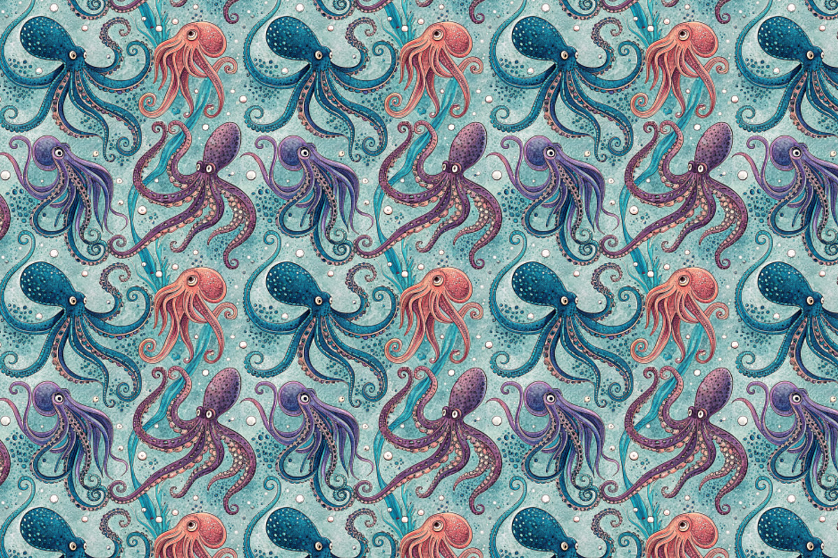 Seamless Pattern Set Sea Creatures, a Pattern Graphic by Designs by Helen Trupak (Photo 9 of 11)