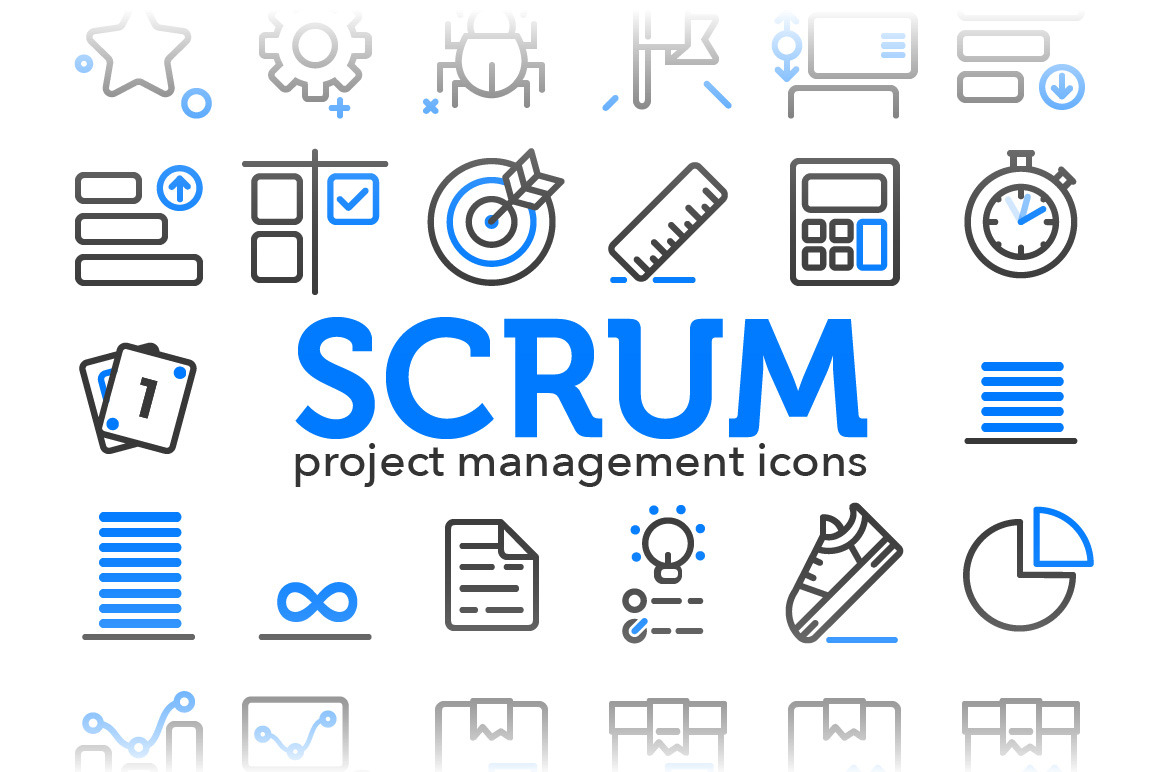 Scrum - Project Management Icons, an Outline Icon by Sarunw