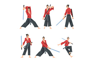 Man Samurai Warrior as Asian, a Person Illustration by TopVectors