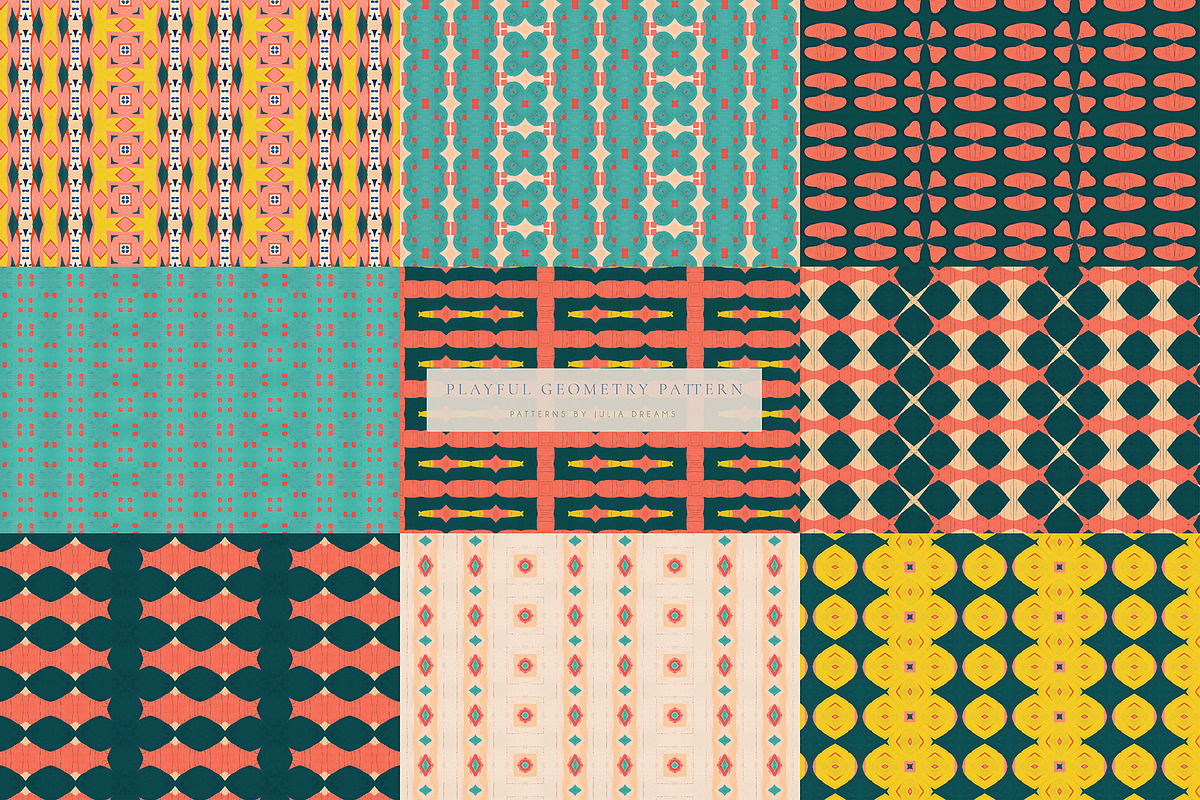 Playful Geometry Seamless Patterns, a Pattern Graphic by Julia Dreams (Photo 16 of 16)