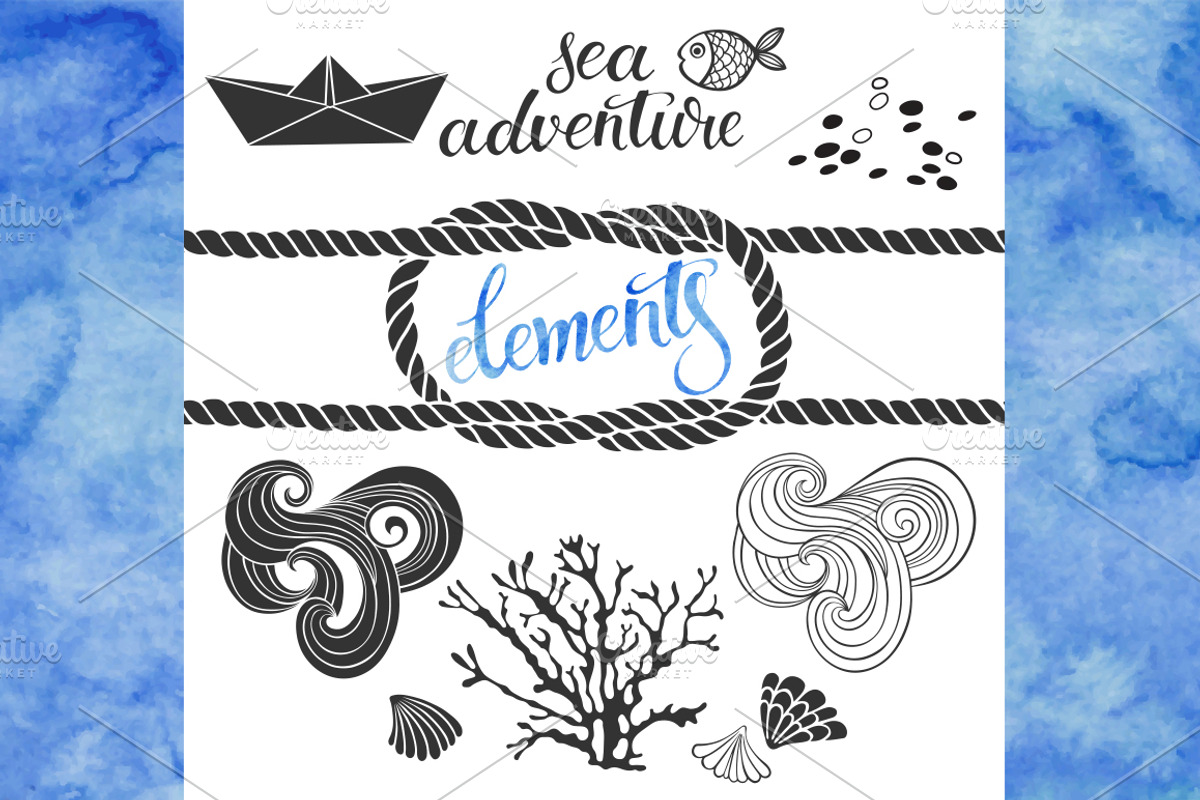 Waves. Graphic set., a Pattern Graphic by maritime_m (Photo 2 of 7)