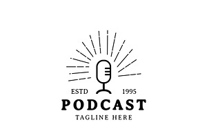 Vintage Style Podcast Logo, a Branding & Logo Template by AlvinStd