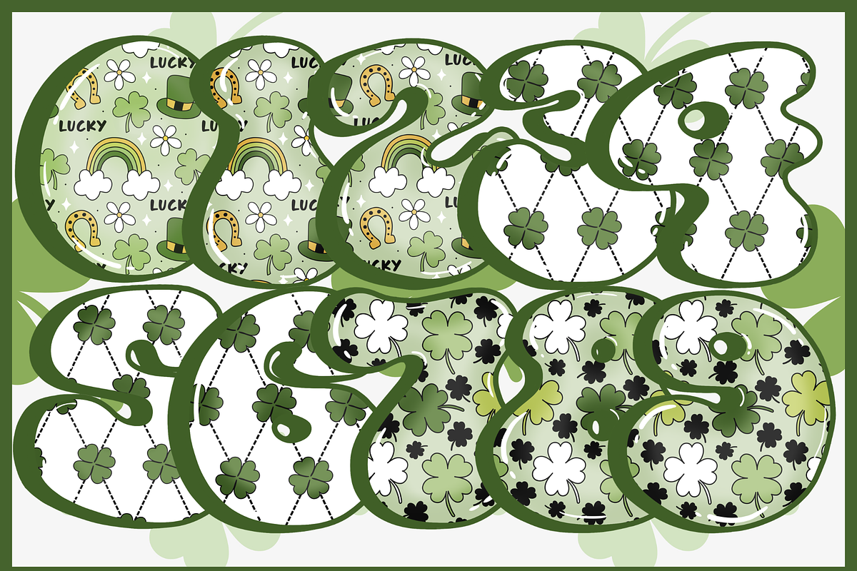St. Patrick's Day Retro Bubble Font, a Font by It me digital art (Photo 2 of 7)