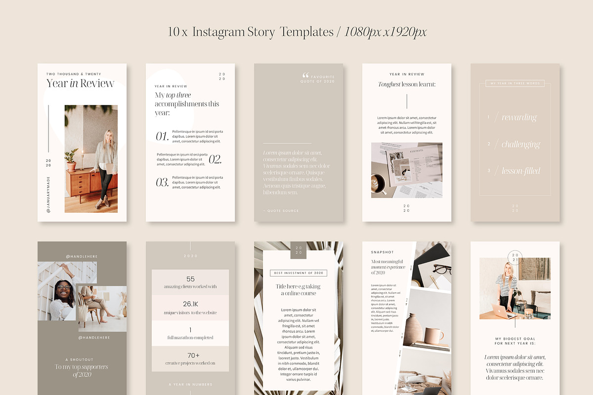 Yearly/Quarterly Review Social Pack, a Social Media Template by January Made Design (Photo 3 of 13)