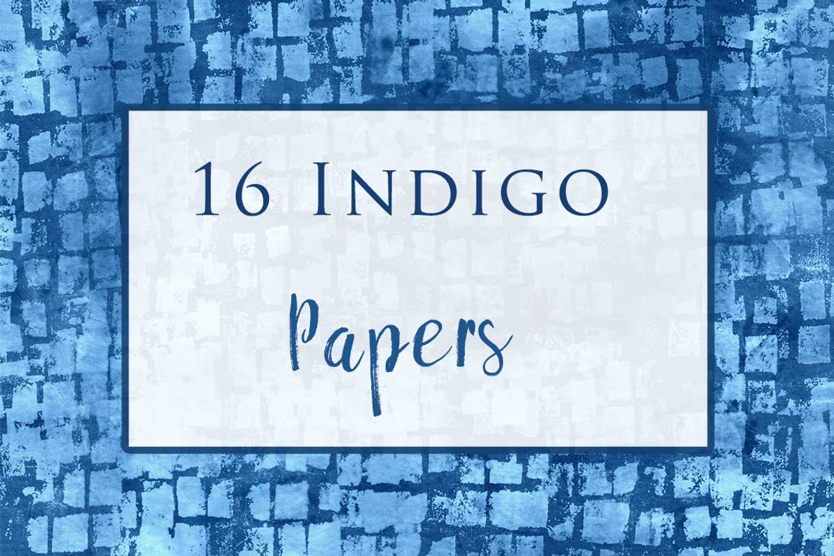 16 Indigo/Shibori Watercolour Papers, a Pattern Graphic by Liz Plummer (Photo 4 of 6)