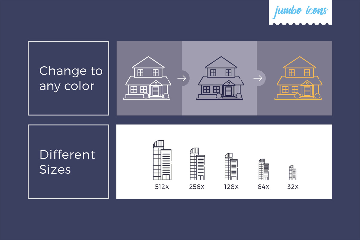 Building Line Vector Icons V2, an Outline Icon by Jumbo Icons (Photo 3 of 5)