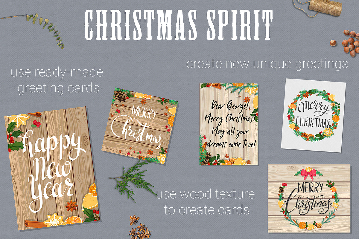 Christmas spirit. Cards & templates, a Card Template by HmarkaShop (Photo 2 of 2)