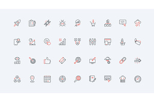 Seo search engine optimization icons, a Technology Illustration by Lemberg Vector