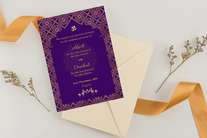 Indian Wedding Invitation Card, a Print Template by TheSimplySereneShop