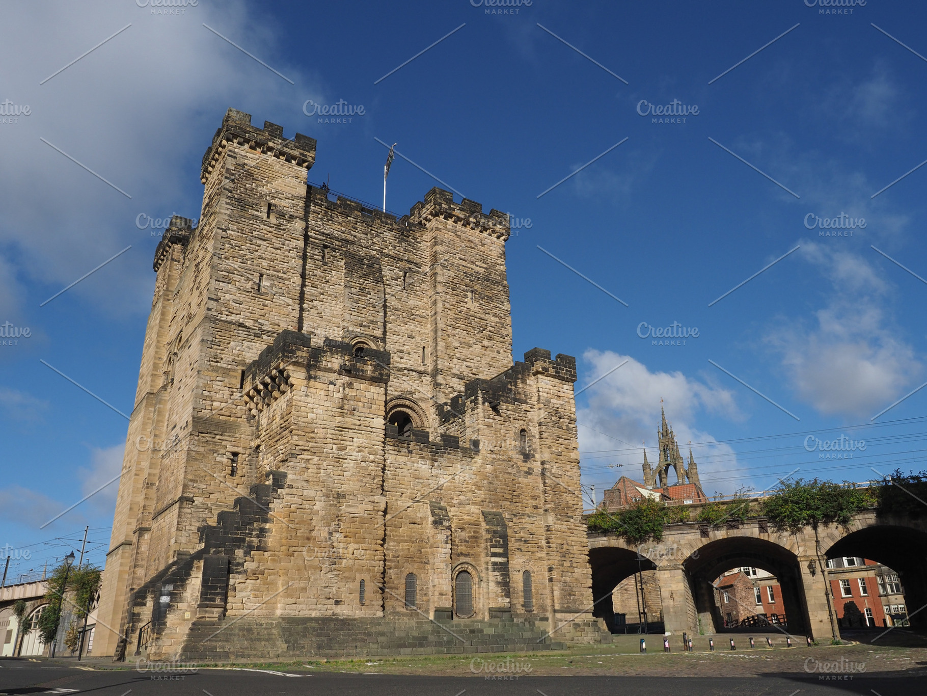 Newcastle Castle keep in Newcastle upon Tyne, a Photo by WorldOfPhotos