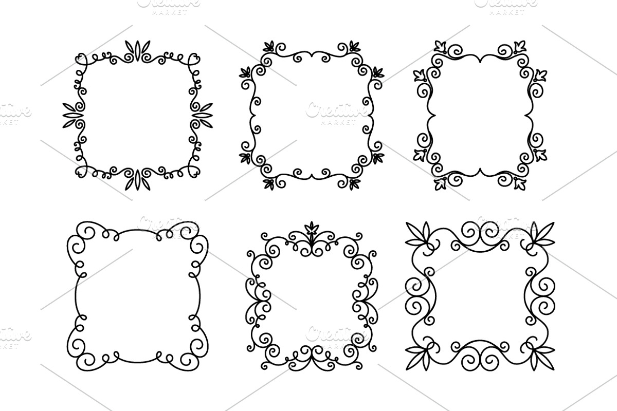 Vector Decorative Linear Frames., an Object Graphic by Gomolach