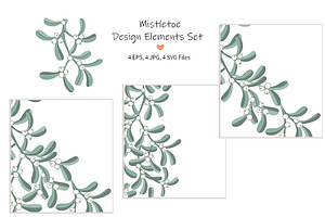 Set of Mistletoe Branch Elements