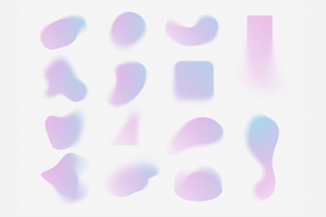 Grainy Mesh Gradient Shapes PNG