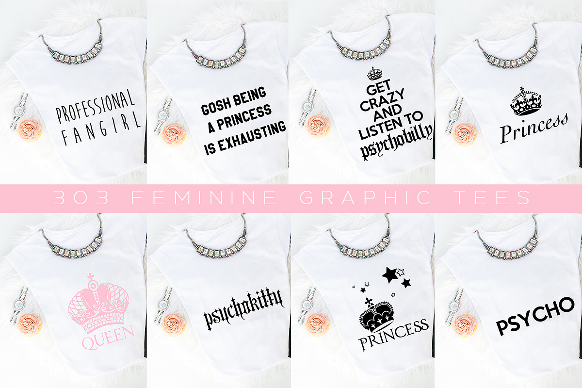 Big Bundle-Feminine Graphic Tees, a Background Graphic by iloladesign (Photo 23 of 36)