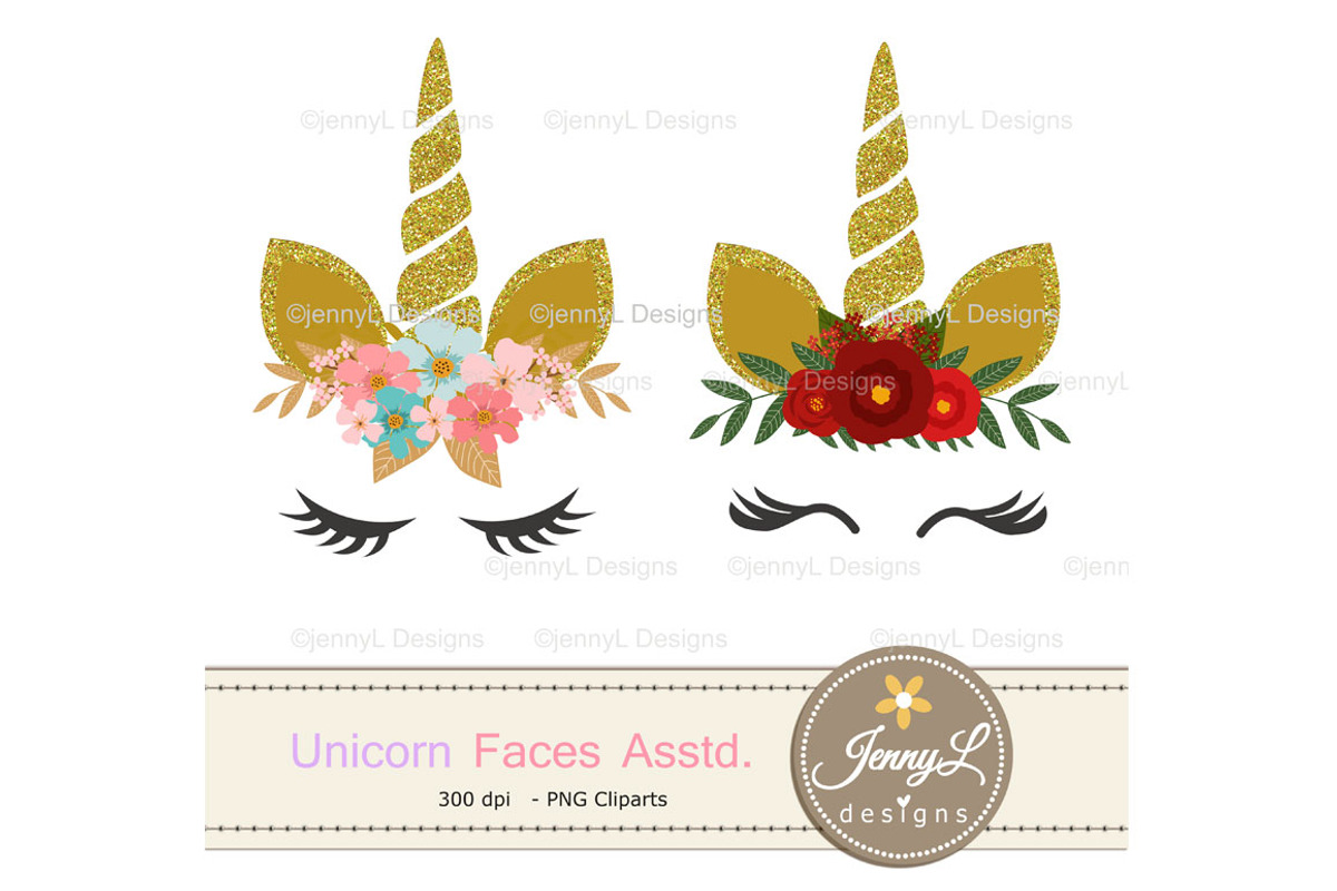 Flower Unicorn Clipart, an Illustration by JennyL Designs (Photo 5 of 5)