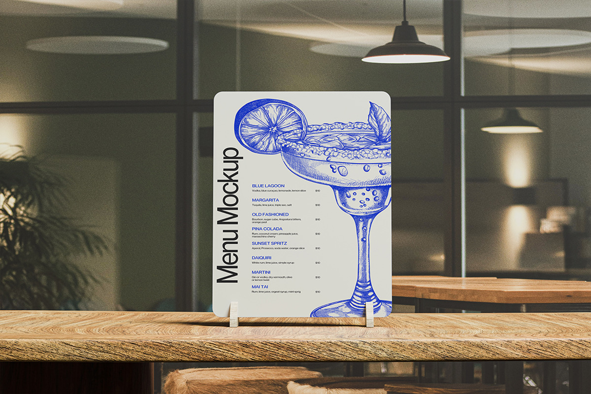 Menu Mockup, an Advertising Mockup by Design Source_ (Photo 2 of 4)