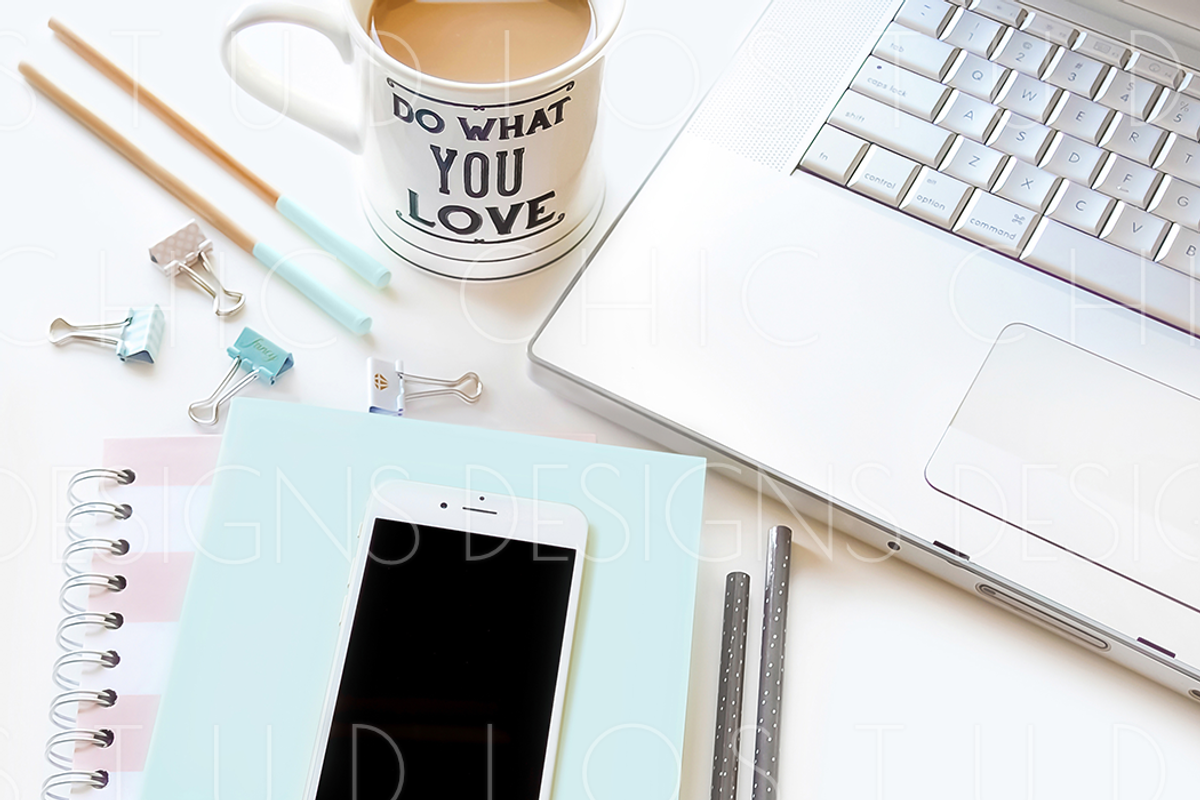Tall Layout Styled Desktop, a Product Mockup by Studio Chic Designs