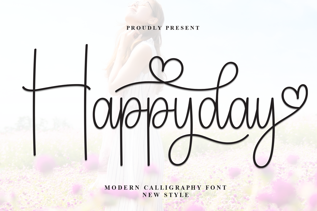Happyday | Script Font, a Handwritten Font by Scratchones (Photo 1 of 9)