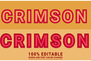 Crimson Vector 3d Editable Text