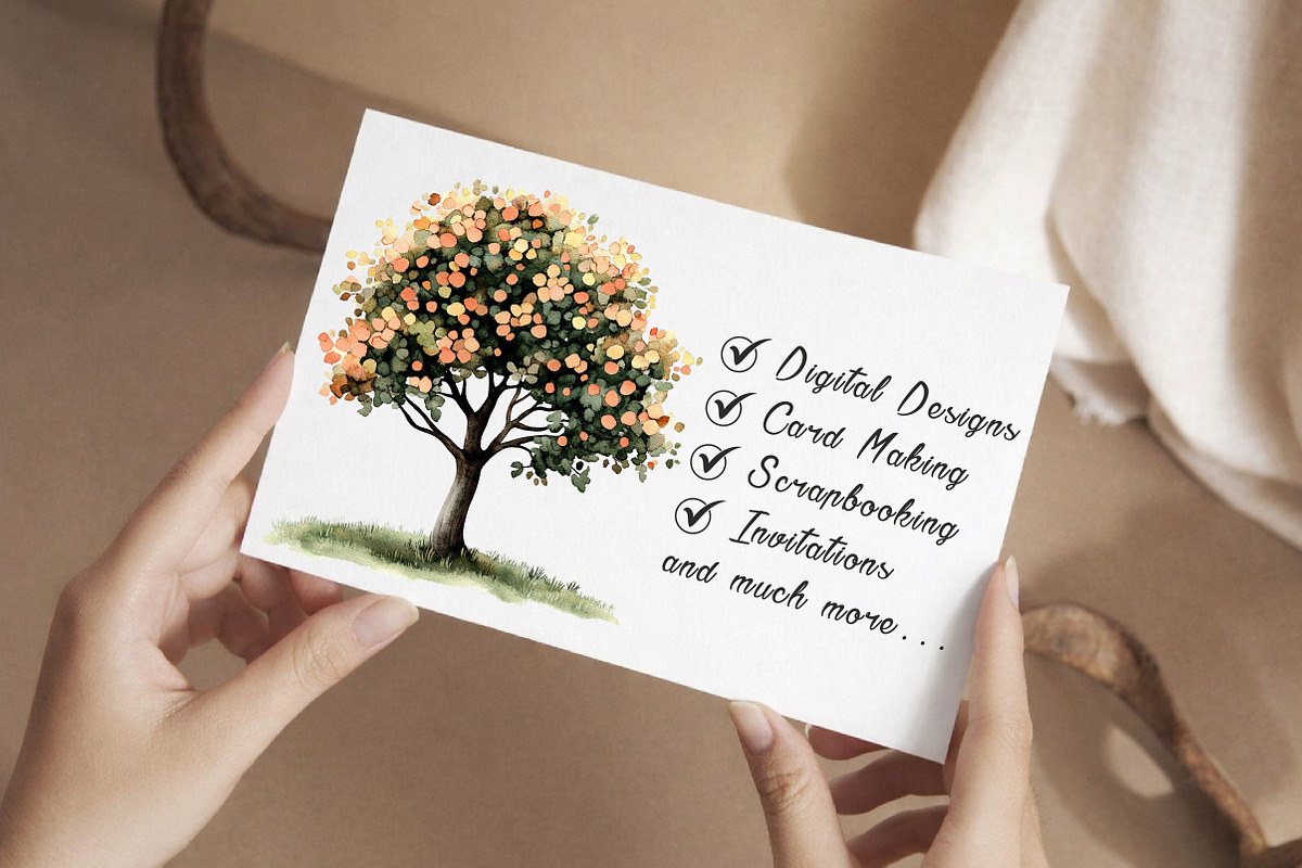 Watercolor Tree Clipart Bundle, an Illustration by Libby Wishes (Photo 6 of 6)