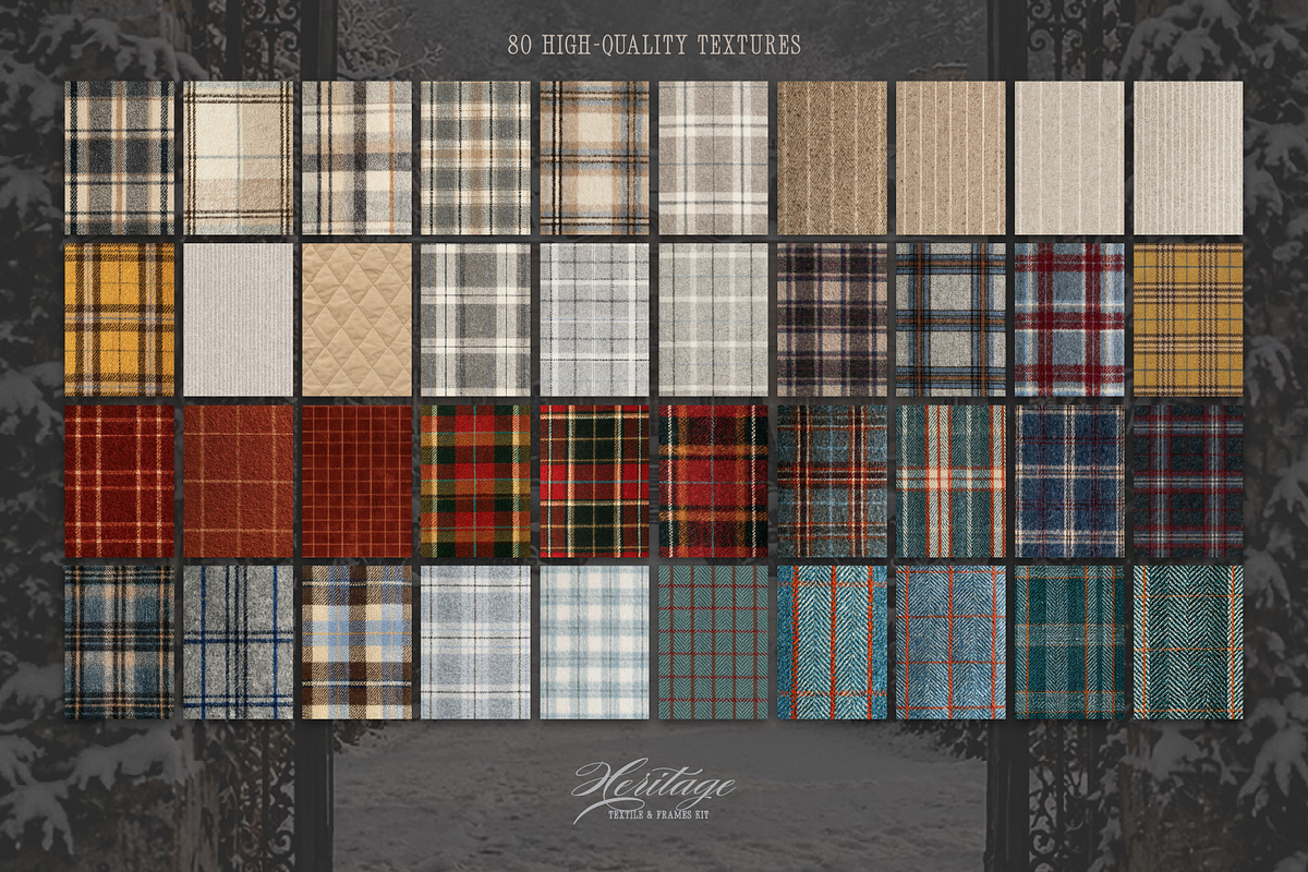 Heritage Textile & Frames Kit, an Object Graphic by Hello Muse (Photo 9 of 14)