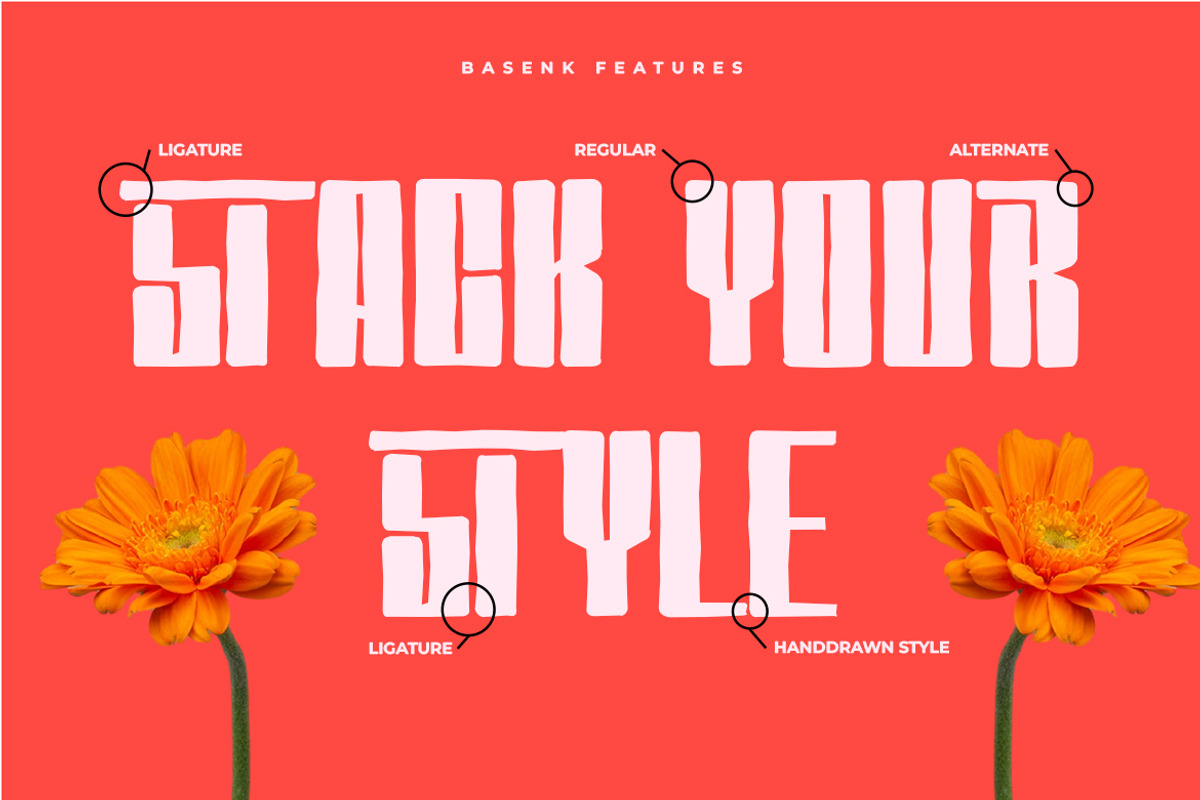 Basenk – Bold Organic Playful Displa, a Sans Serif Font by kangfont Studio (Photo 4 of 10)