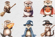 Halloween Cute Otter Clipart, an Illustration by Black Bird Studio (Thumbnail 4 of 6)