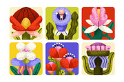Abstract flowers, poster designs set, a Decorative Illustration by Good Studio (Thumbnail 3 of 8)
