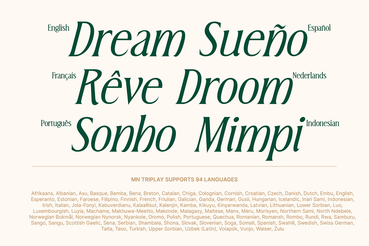MN Triplay - Elegant Display Serif, a Serif Font by Mantra Naga (Photo 9 of 15)