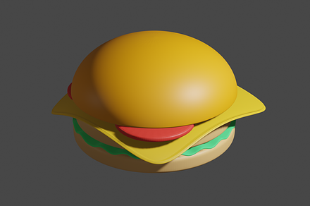 hamburger cheeseburger low poly